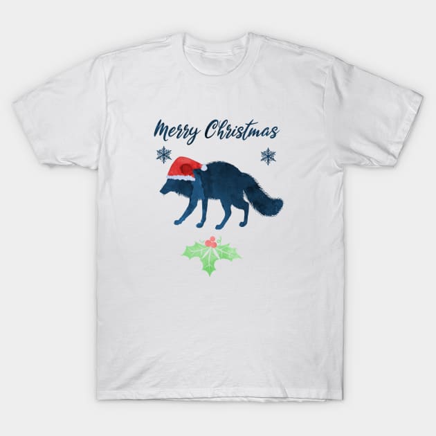 Christmas Fox Art T-Shirt by TheJollyMarten